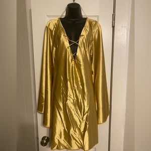 Flouncy Open Back 70’s Vibe Mini Dress